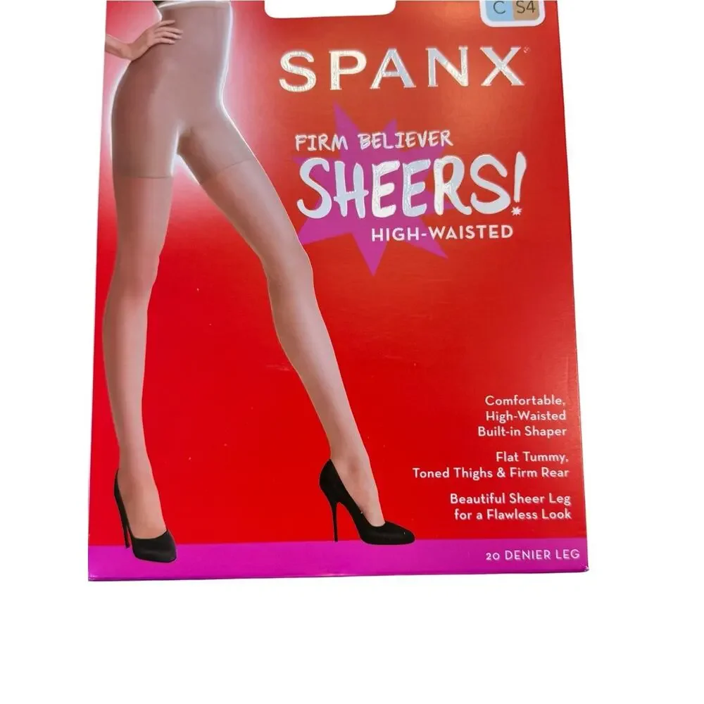 SPANX Sheers High-Waisted Tights in Nude/Beige, Black Size C